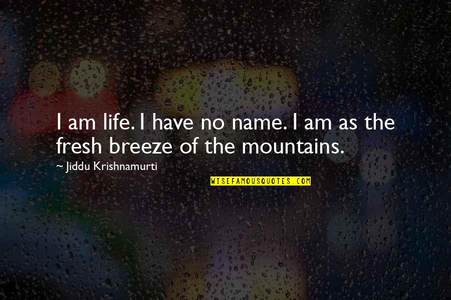 Clairville Dairy Quotes By Jiddu Krishnamurti: I am life. I have no name. I