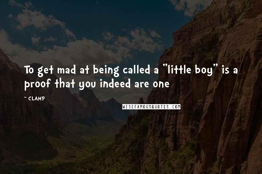 CLAMP quotes: To get mad at being called a "little boy" is a proof that you indeed are one