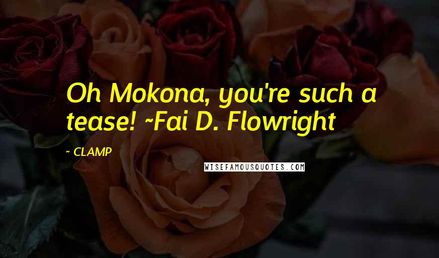 CLAMP quotes: Oh Mokona, you're such a tease! ~Fai D. Flowright