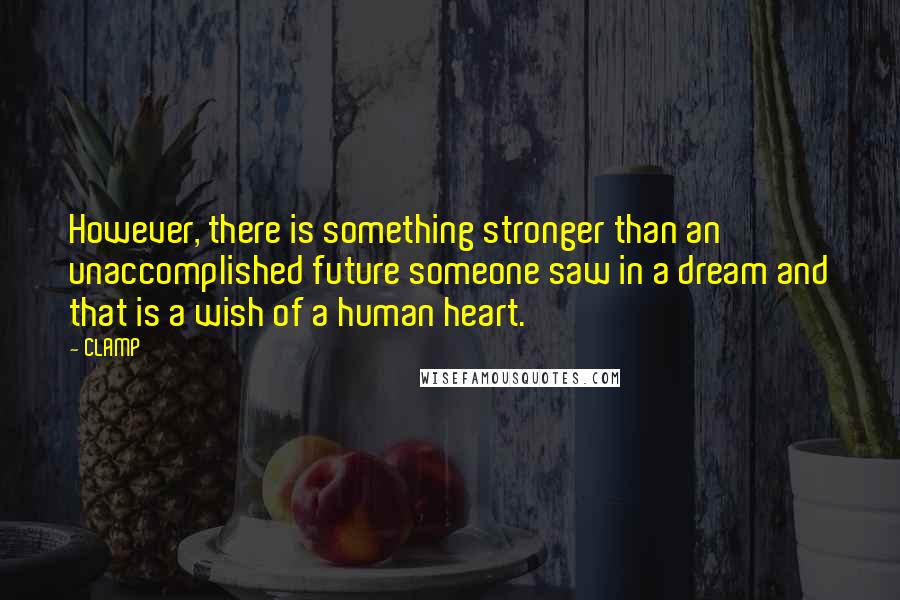 CLAMP quotes: However, there is something stronger than an unaccomplished future someone saw in a dream and that is a wish of a human heart.