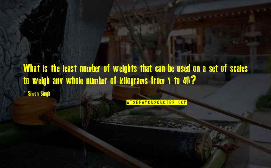 Clams Recipe Quotes By Simon Singh: What is the least number of weights that