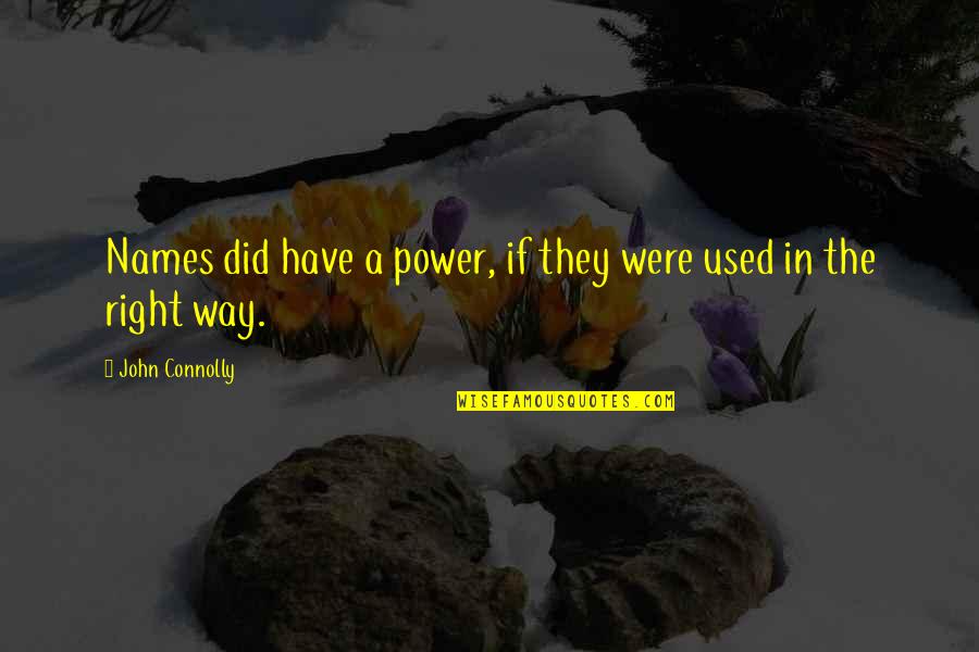 Clanking Quotes By John Connolly: Names did have a power, if they were Clanking Quotes By John Connolly: Names did have a power, if they were