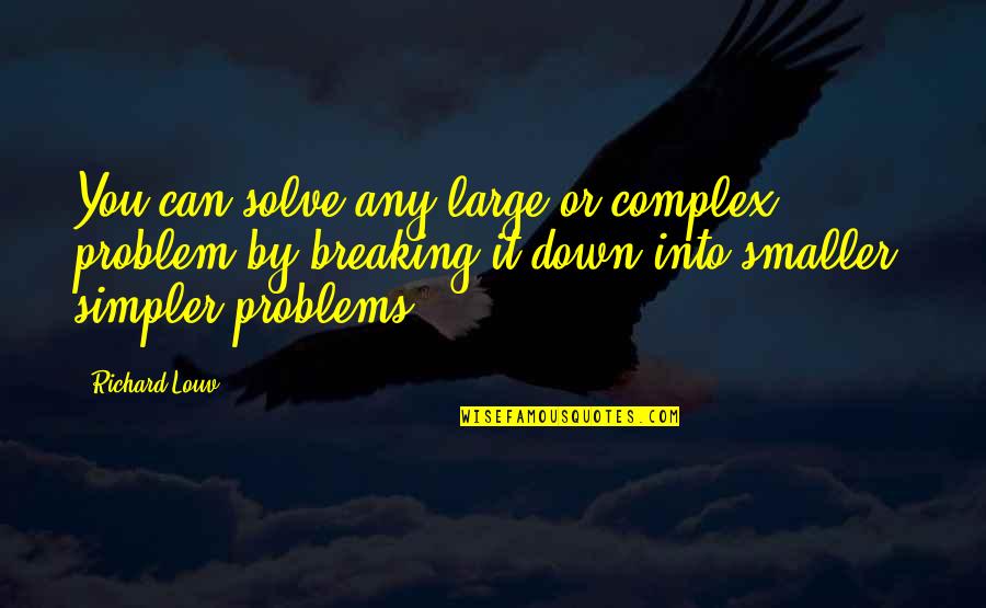 Clarence Brandenburg Quotes By Richard Louv: You can solve any large or complex problem