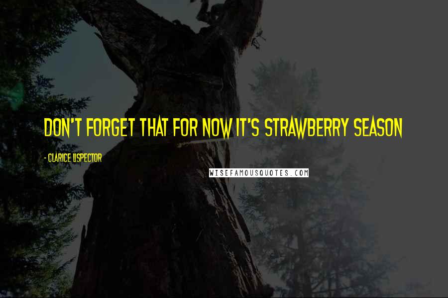 Clarice Lispector quotes: Don't forget that for now it's strawberry season