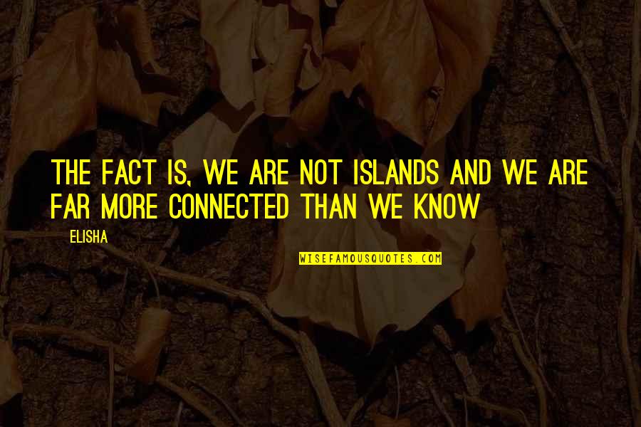 Claridad Quotes By Elisha: The fact is, we are not islands and