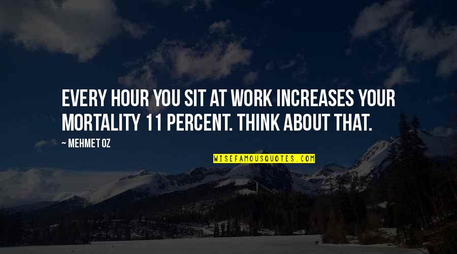 Clarifying Moment Quotes By Mehmet Oz: Every hour you sit at work increases your