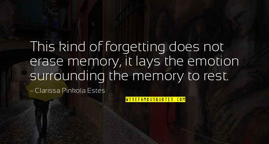 Clarissa Estes Quotes By Clarissa Pinkola Estes: This kind of forgetting does not erase memory,
