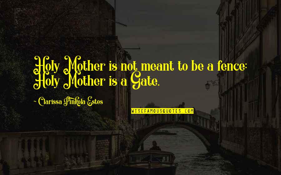 Clarissa Estes Quotes By Clarissa Pinkola Estes: Holy Mother is not meant to be a