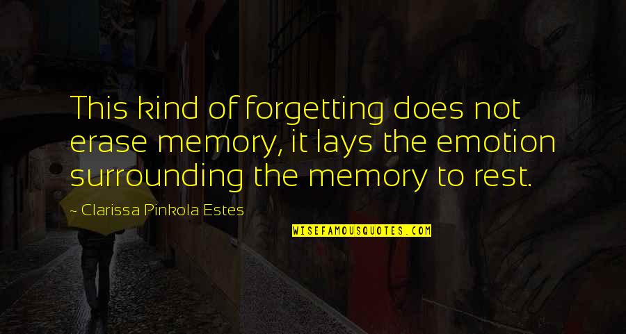 Clarissa Pinkola Estes Quotes By Clarissa Pinkola Estes: This kind of forgetting does not erase memory,