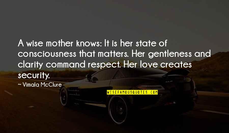 Clarity In Love Quotes By Vimala McClure: A wise mother knows: It is her state