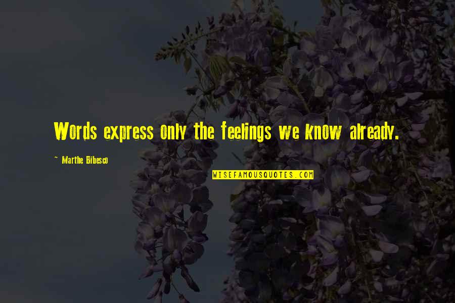 Clarity It Solutions Quotes By Marthe Bibesco: Words express only the feelings we know already. Clarity It Solutions Quotes By Marthe Bibesco: Words express only the feelings we know already.