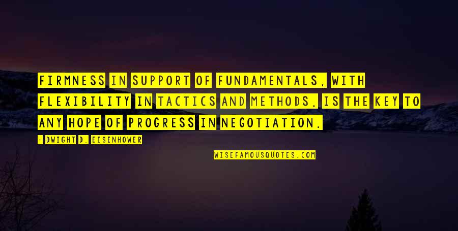Clarividencia Ver Quotes By Dwight D. Eisenhower: Firmness in support of fundamentals, with flexibility in