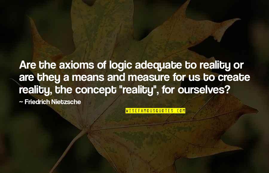 Clash Of The Titans Perseus Quotes By Friedrich Nietzsche: Are the axioms of logic adequate to reality