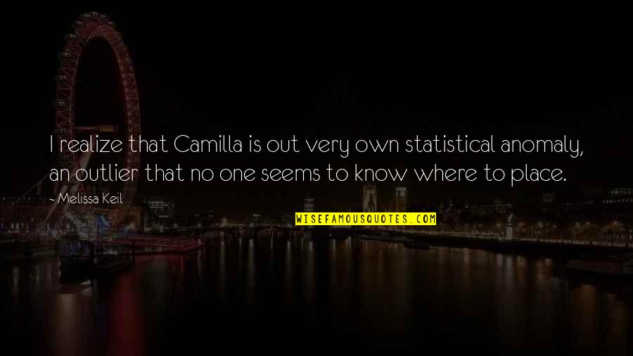 Clasificacion De Los Animales Quotes By Melissa Keil: I realize that Camilla is out very own