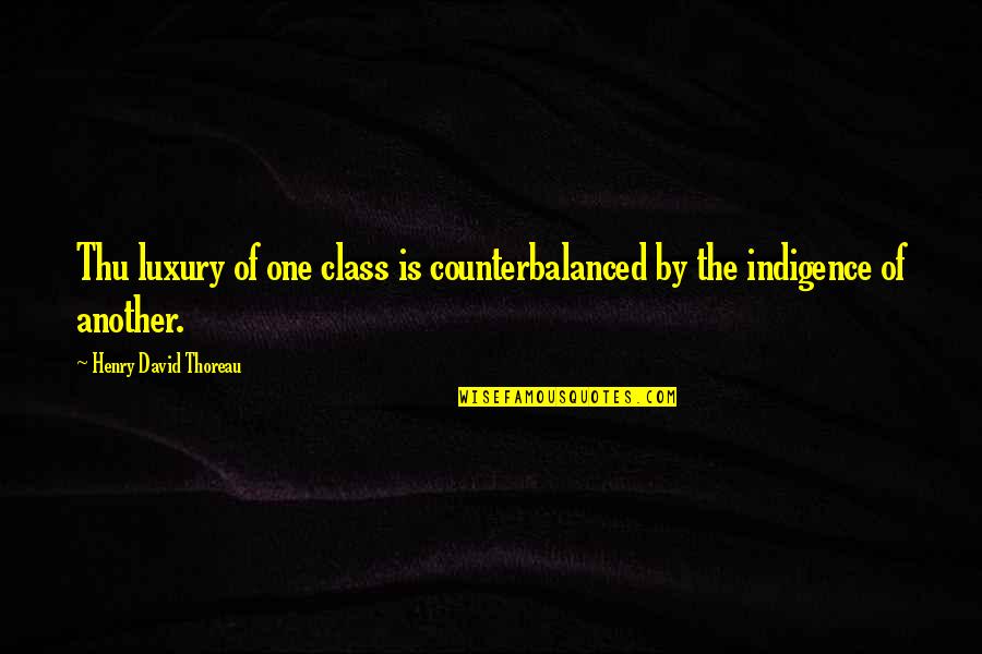 Class Struggle Quotes By Henry David Thoreau: Thu luxury of one class is counterbalanced by