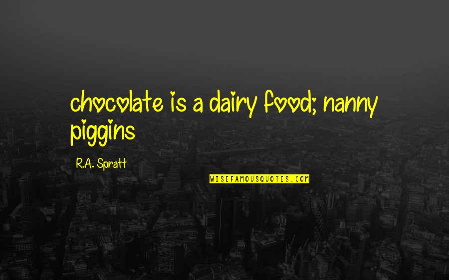 Classic Design Quotes By R.A. Spratt: chocolate is a dairy food; nanny piggins Classic Design Quotes By R.A. Spratt: chocolate is a dairy food; nanny piggins