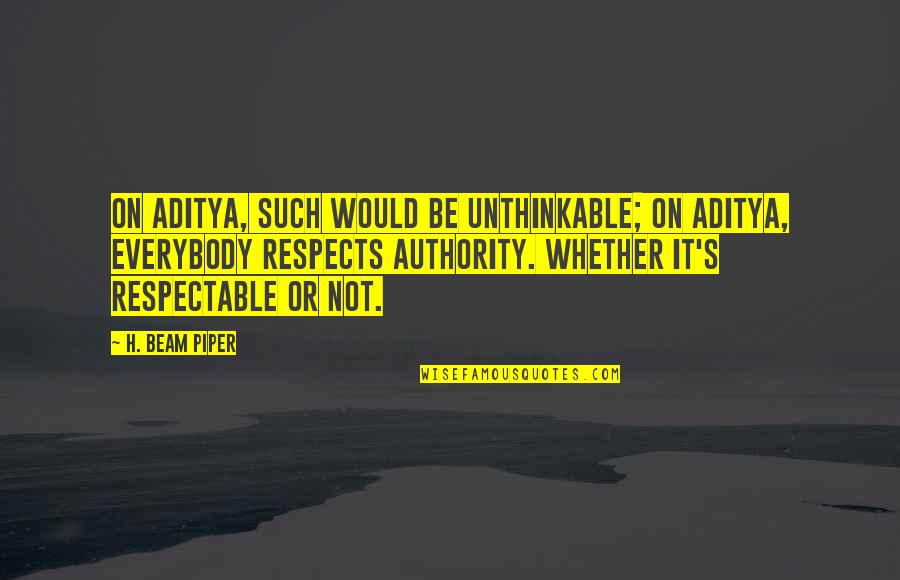 Classic Parent Quotes By H. Beam Piper: On Aditya, such would be unthinkable; on Aditya,