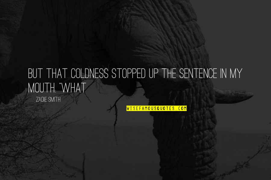 Classical Composers Quotes By Zadie Smith: but that coldness stopped up the sentence in