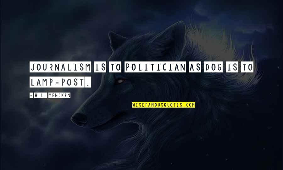 Classical Texts Quotes By H.L. Mencken: Journalism is to politician as dog is to