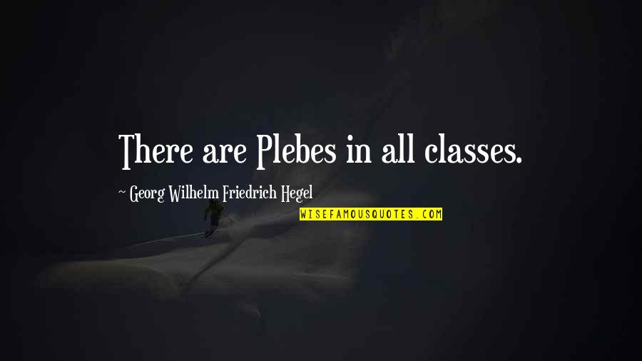 Classiques Larousse Quotes By Georg Wilhelm Friedrich Hegel: There are Plebes in all classes.