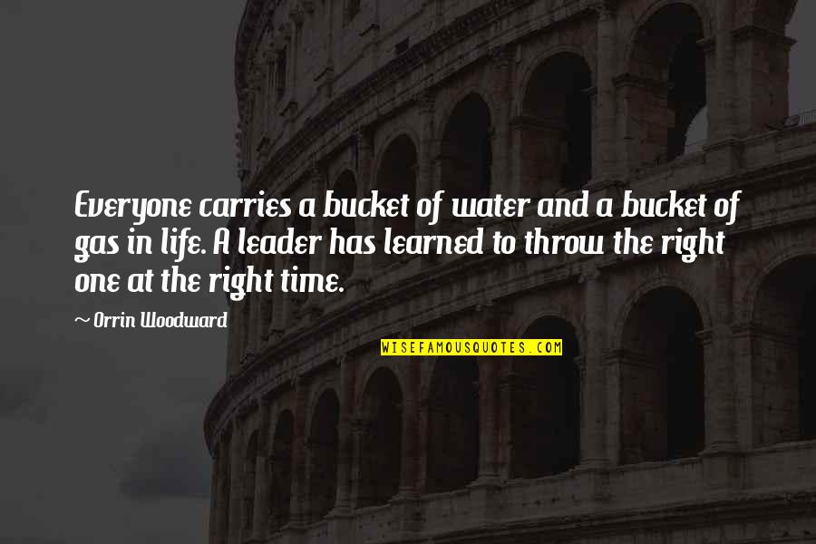 Clattering Quotes By Orrin Woodward: Everyone carries a bucket of water and a