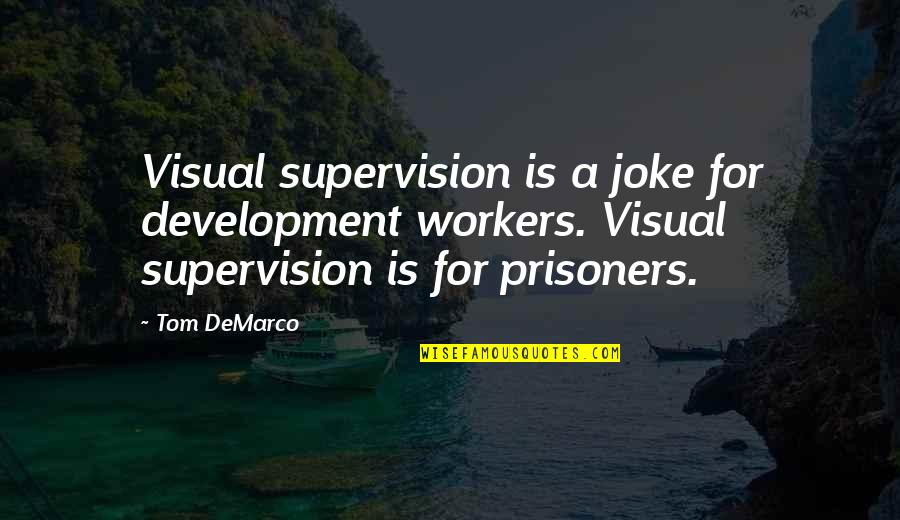 Claud Anderson Quotes By Tom DeMarco: Visual supervision is a joke for development workers.