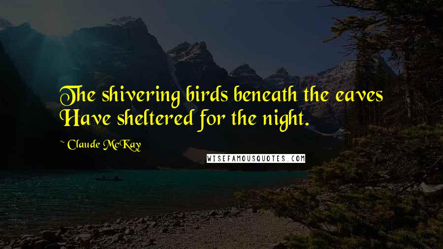 Claude McKay quotes: The shivering birds beneath the eaves Have sheltered for the night.
