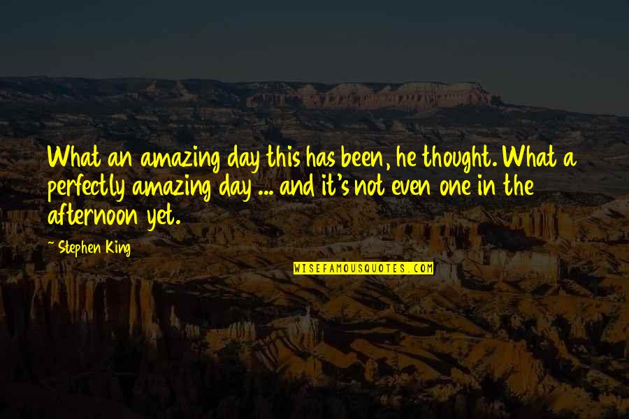 Claudia Koonz Quotes By Stephen King: What an amazing day this has been, he