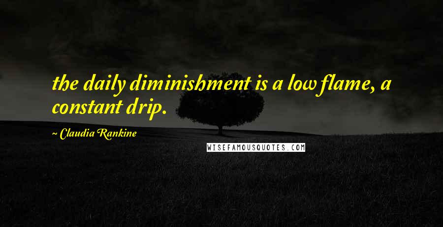 Claudia Rankine quotes: the daily diminishment is a low flame, a constant drip.