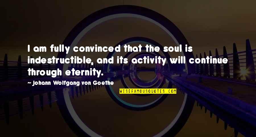 Claudina Nine Quotes By Johann Wolfgang Von Goethe: I am fully convinced that the soul is