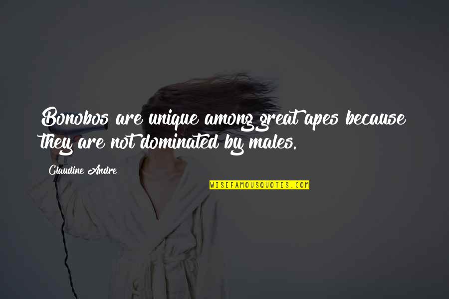 Claudine Quotes By Claudine Andre: Bonobos are unique among great apes because they