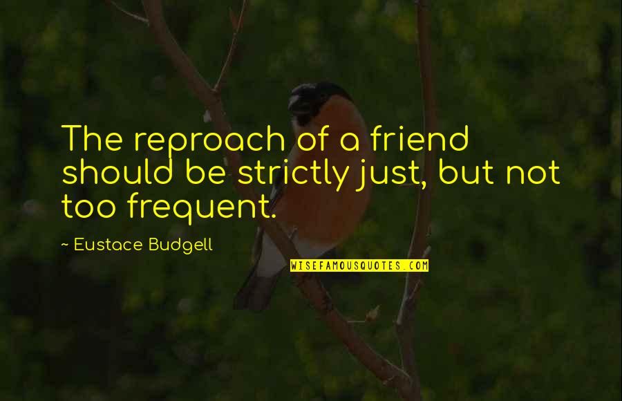 Clausura Definicion Quotes By Eustace Budgell: The reproach of a friend should be strictly