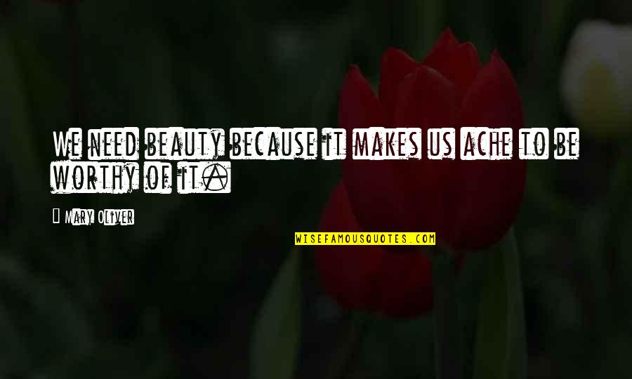 Clavinovas Quotes By Mary Oliver: We need beauty because it makes us ache