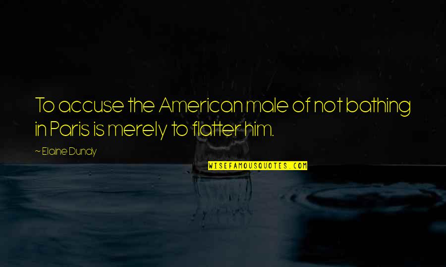 Clayonnage Quotes By Elaine Dundy: To accuse the American male of not bathing