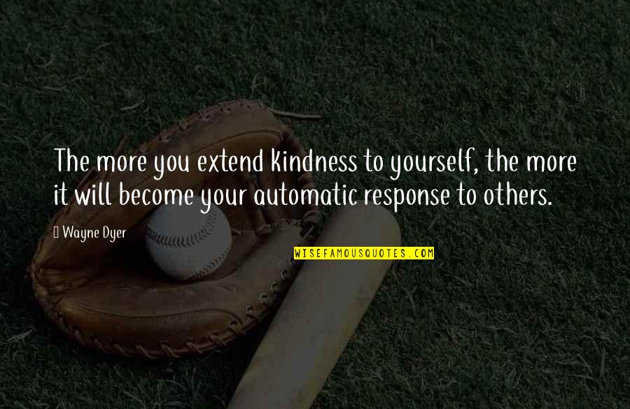 Clean Area Quotes By Wayne Dyer: The more you extend kindness to yourself, the