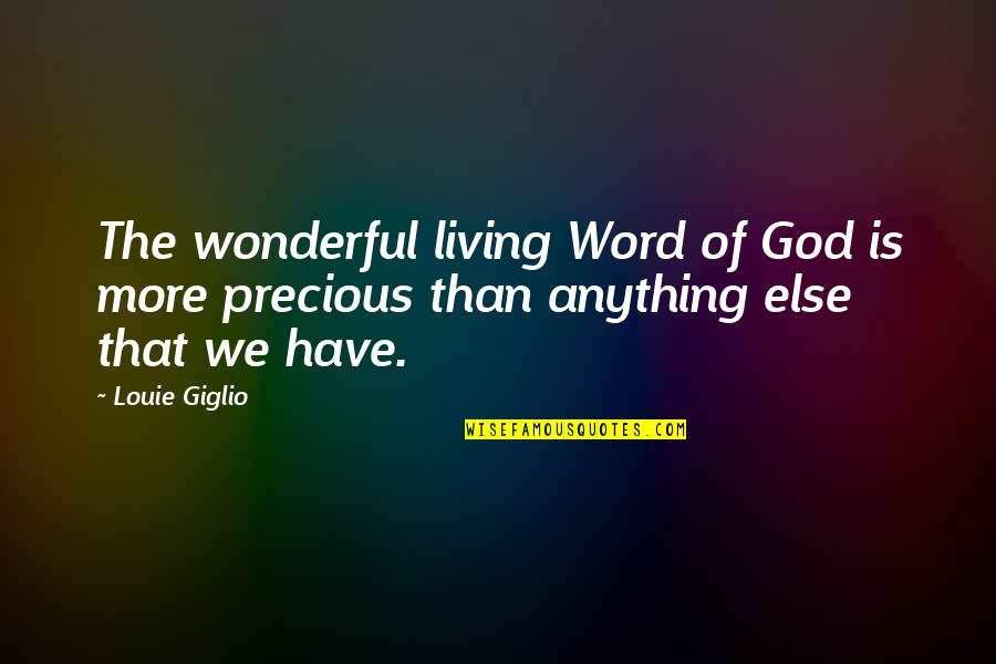 Clean Dog Quotes By Louie Giglio: The wonderful living Word of God is more