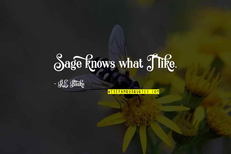 Clean Humorous Quotes By R.E. Blake: Sage knows what I like. Clean Humorous Quotes By R.E. Blake: Sage knows what I like.