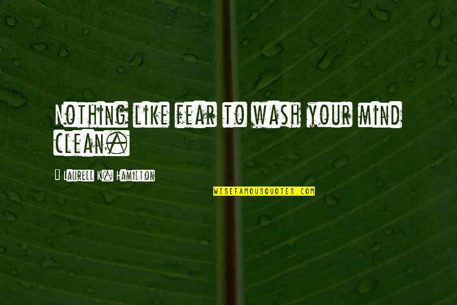 Clean My Mind Quotes By Laurell K. Hamilton: Nothing like fear to wash your mind clean. Clean My Mind Quotes By Laurell K. Hamilton: Nothing like fear to wash your mind clean.