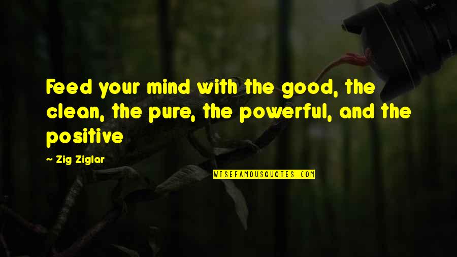 Clean My Mind Quotes By Zig Ziglar: Feed your mind with the good, the clean,