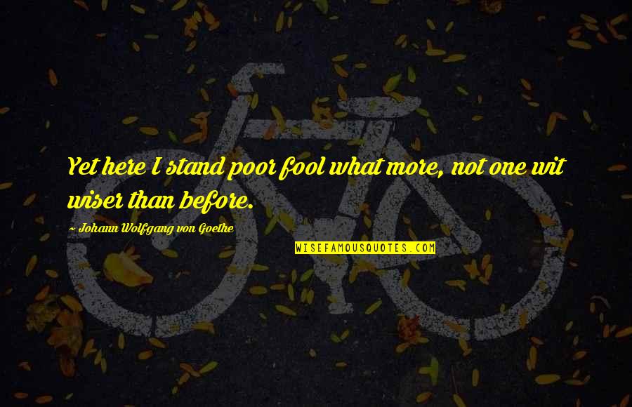 Clean Redneck Quotes By Johann Wolfgang Von Goethe: Yet here I stand poor fool what more,