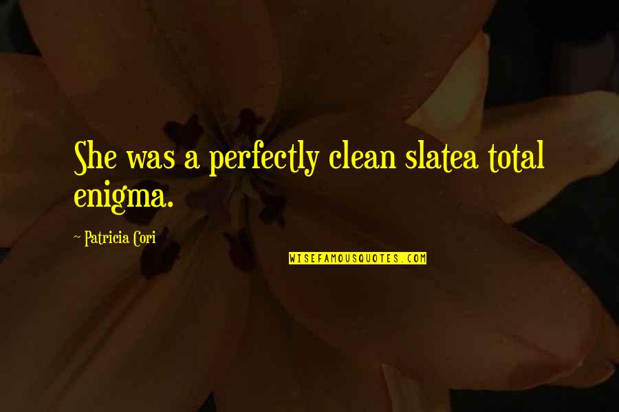 Clean Slate Quotes By Patricia Cori: She was a perfectly clean slatea total enigma.