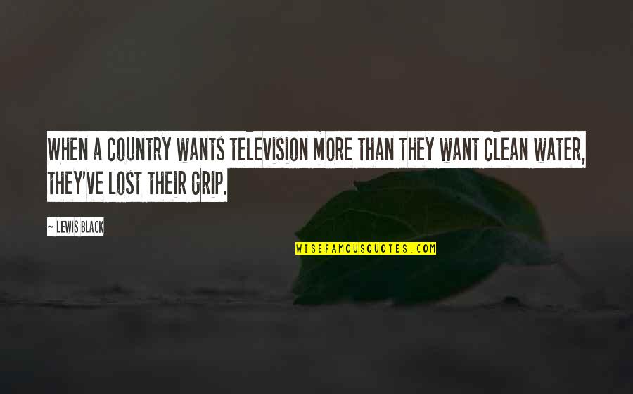 Clean Water Quotes By Lewis Black: When a country wants television more than they