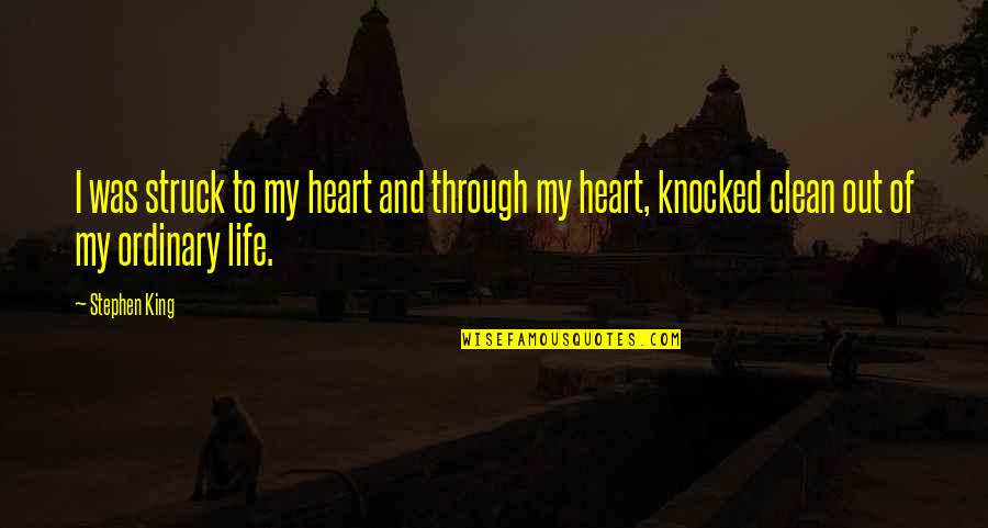 Clean Your Heart Quotes By Stephen King: I was struck to my heart and through