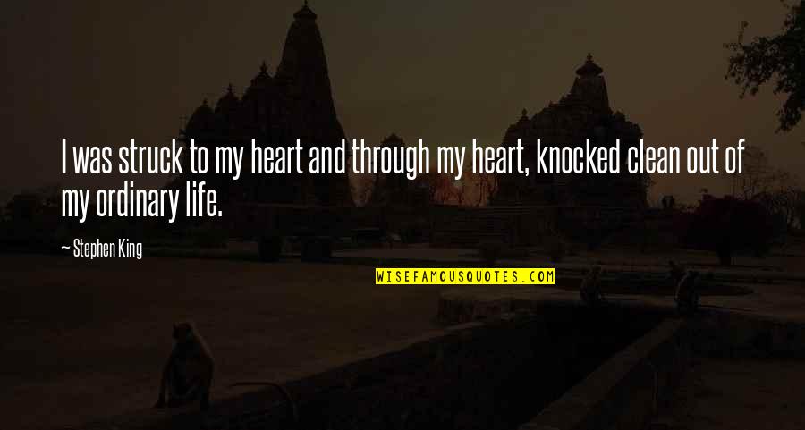 Clean Your Life Quotes By Stephen King: I was struck to my heart and through