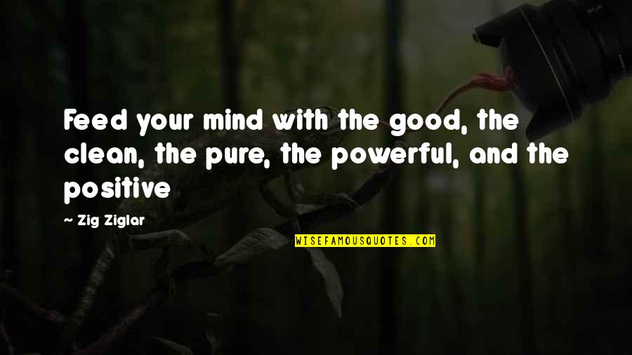 Clean Your Mind Quotes By Zig Ziglar: Feed your mind with the good, the clean,