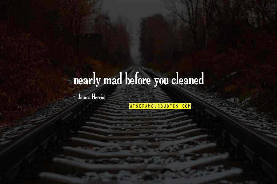 Cleaned Up Quotes By James Herriot: nearly mad before you cleaned