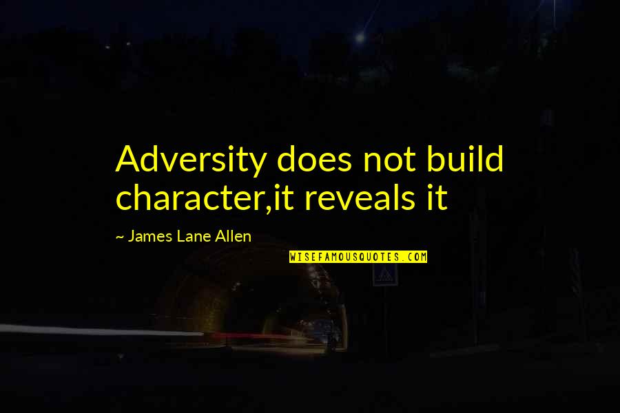 Cleaning Office Quotes By James Lane Allen: Adversity does not build character,it reveals it