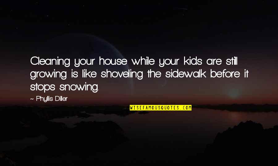 Cleaning Up Your House Quotes By Phyllis Diller: Cleaning your house while your kids are still