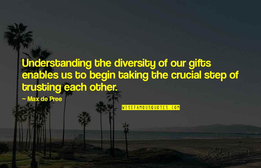 Cleanliness And Health Quotes By Max De Pree: Understanding the diversity of our gifts enables us Cleanliness And Health Quotes By Max De Pree: Understanding the diversity of our gifts enables us