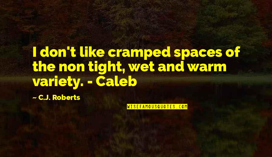 Cleanliness Of Surroundings Quotes By C.J. Roberts: I don't like cramped spaces of the non